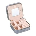 thumbnail image 2 of Small Jewellery Box Organizer Portable Lightweight Gift jewelry Case for Pendant Square Gray, 2 of 9