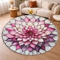 thumbnail image 5 of Round Rug, Sun67 Soft Washable Carpet, Non-Slip Floor Mat for Living Room Bedroom Home Decor 24 Inch, 5 of 6