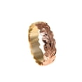 thumbnail image 6 of 14k yellow rose gold 2 tone custom hand engraved Hawaiian scroll maile ring 6mm cut out size 5, 6 of 8