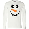 thumbnail image 3 of Inktastic Cute Smiling Snowman Face with Carrot Nose Long Sleeve T-Shirt, 3 of 5
