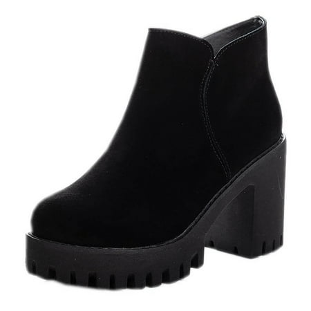 

nsendm Lace up Boots for Women Heel Ankle Boots Chunky Shoes For Women Shorts Women Booties And Boots with Studs Shoes Black 8