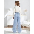 thumbnail image 4 of MUXiin Baggy Jeans for Girls Wide Leg High Elastic Waisted Cute Bow Denim Y2k Pant Trendy Boyfriend Skater Streetwear, 4 of 7