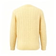 thumbnail image 4 of HAiming Fall Winter Sweaters for Women Long Sleeve Warm Scoop Neck Solid Color Casual Blouses Going out Undershirts, 4 of 6