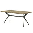 thumbnail image 2 of Weston Home Krista 70" Rectangular Black Metal Trestle Base Dining Table, Light Pine, 2 of 7