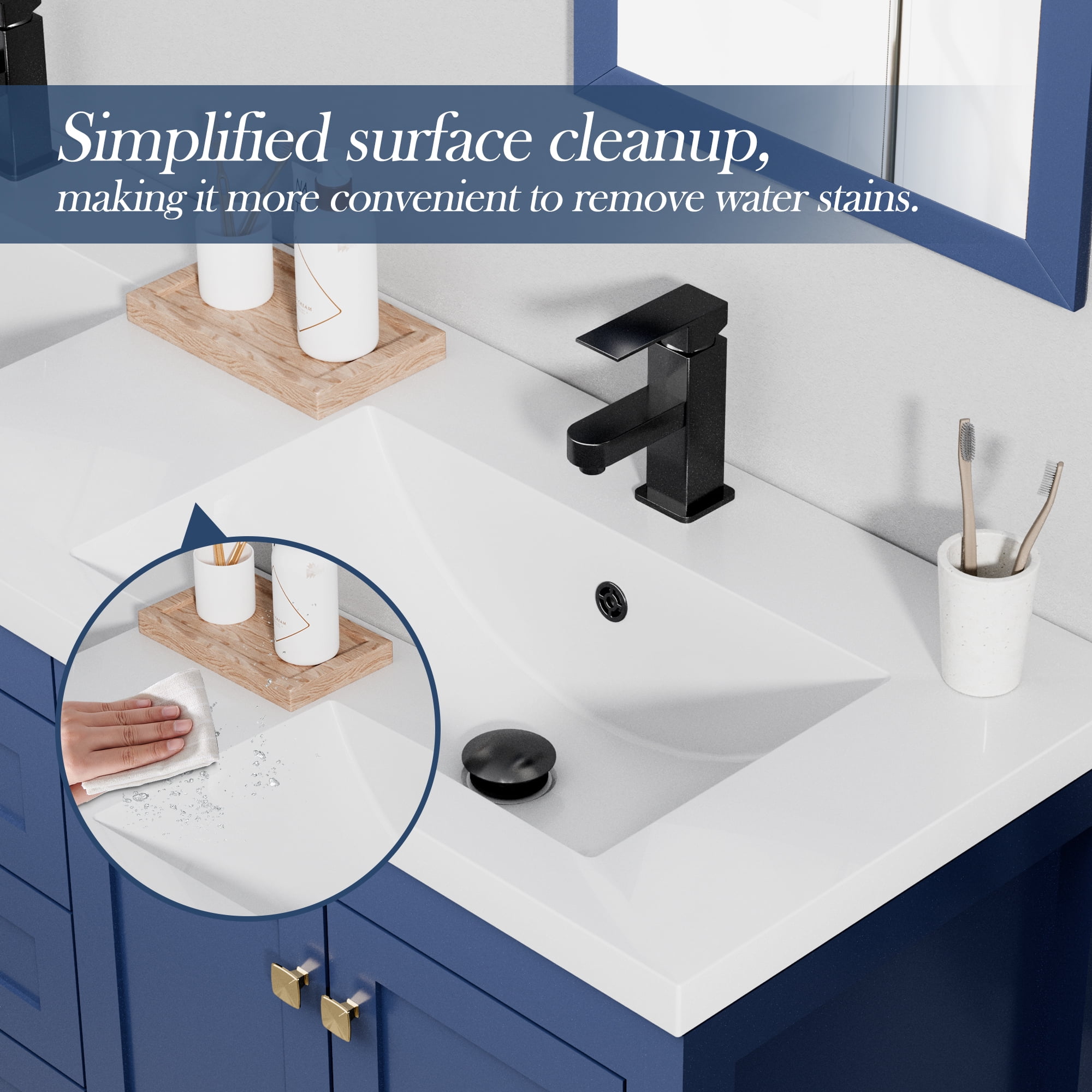 60" Double Sink Undermount Bathroom Vanity Top