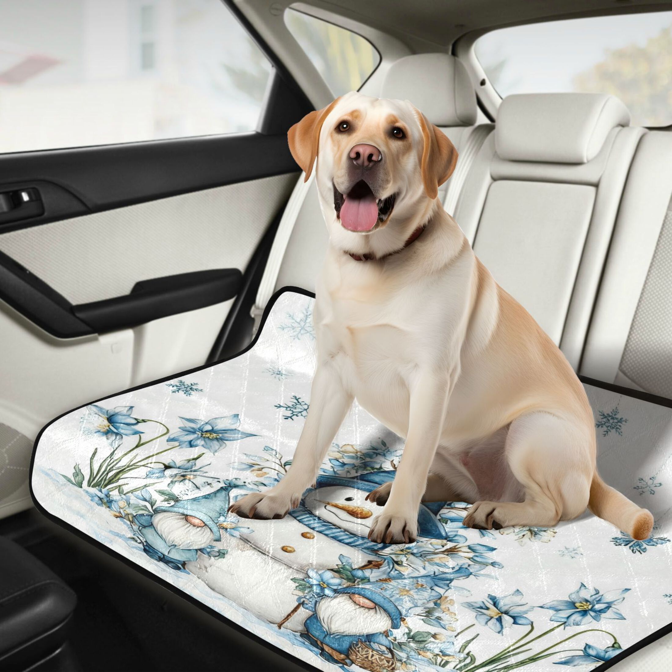 Qxltty Snowman and Dwarf Cat litter Pads Pet Set of 2 Diaper Mats Center Anti-leakage Layer Absorbent Soft and Comfortable