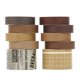 thumbnail image 1 of Juego de cintas washi 10 rollos Adorno Cintas de papel de enmascarar decorativas para artes, manualidades de bricolaje, diarios, planificadores, álbumes de recortes, regalo Impresión retro (2 m), 1 of 5