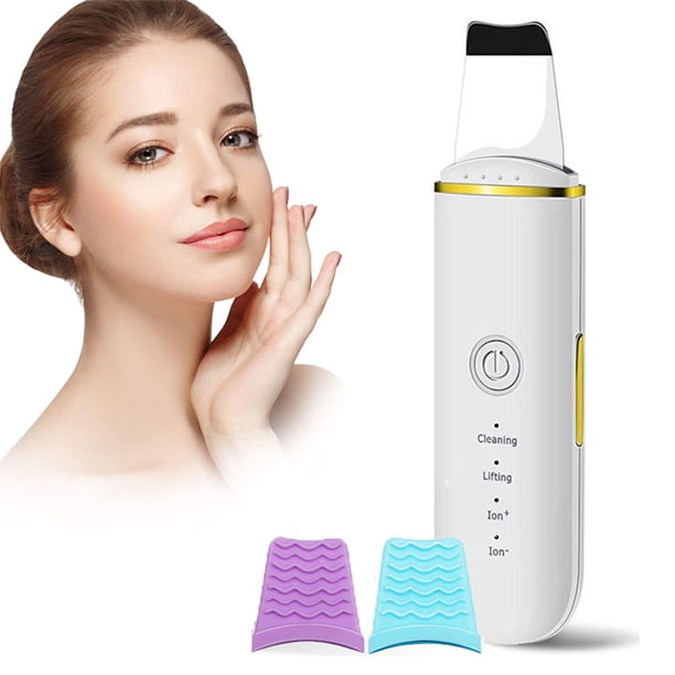 Espátula para piel facial, removedor de puntos negros, limpiador de poros, herramienta de levantamiento de belleza facial, extractor de comedones con 4 modos, espátula facial para limpieza profunda