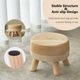 thumbnail image 6 of Vanity Stool Chair Hemp Rope Footstool Hand Weave Ottoman with Padded Seat,Small  Foot Rest with Wooden Legs for Bedroom,Small (Natural+Beige), 6 of 14