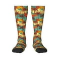 thumbnail image 2 of Picia Women Crew Soft Moisture-wicking Socks Colorful Hawaii Palms Pattern Design Cotton Socks, One Size fit All, 2 of 9