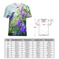 thumbnail image 2 of Flower Hummingbird Womens Tops Women's Fashion Casual Short Sleeve Flower Print Round Neck Pullover Top Blouse, 2 of 6