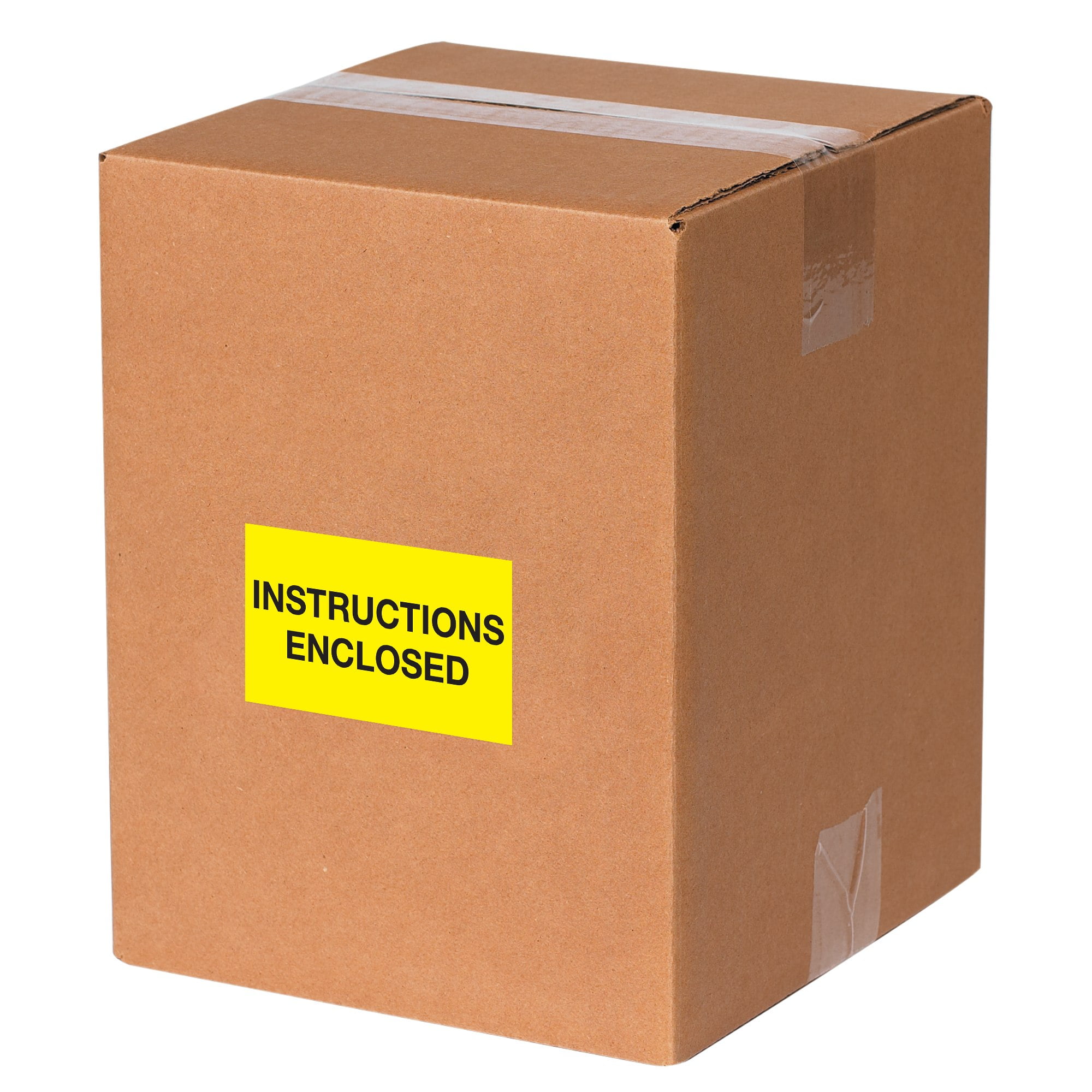 Tape Logic® Preprinted Shipping Labels, DL1209, Instructions Enclosed, Rectangle, 2" x 3", Fluorescent Yellow, Roll Of 500