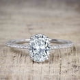 thumbnail image 3 of Art Deco 1.25 Carat Oval cut Moissanite and Diamond Wedding Ring Set, 3 of 4