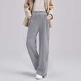thumbnail image 3 of Bixock Casual Maternity Pants over the Belly Plus Size Pregnancy Pants Stretchy Silk Elastic Waist Loose Wide Leg with Pants Pockets, 3 of 5