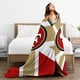 thumbnail image 4 of Manta de microfibra ultra suave de los San Francisco 49ers, manta de microfibra, manta cálida de lujo para todas las estaciones, para ropa de cama, sofá y viajes, 4 of 5