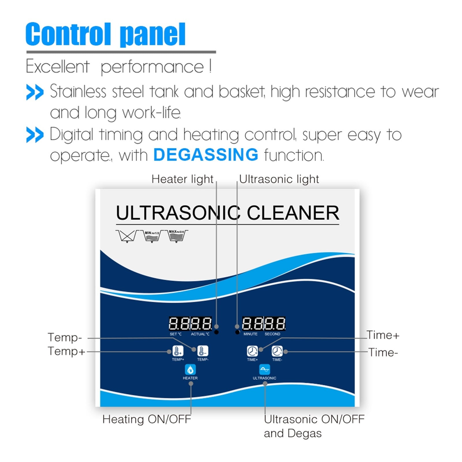 Factory Ultrasonic Cleaner 180W 3L Dental Use Manicure Tattoo Store Cleaning Device Injector Printer ,Strong Cleaning
