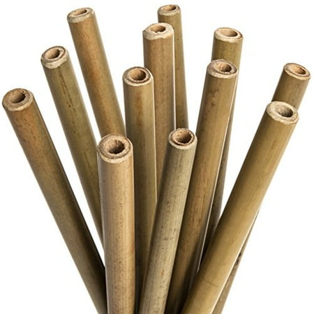 Natural Woven Straw - Natural & Reusable Bamboo Drinking Straws w/ 2 Nylon Cleaning Brushes 8