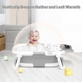 thumbnail image 2 of Babyomi Baby Bathtub with Durable Bath Tub and Cute Bear Thermometer, Soft Detachable Cushion No-Slip Hanging and Shower Hat, Foldable Bathtub for Newborn to Toddler, Grey, 2 of 5