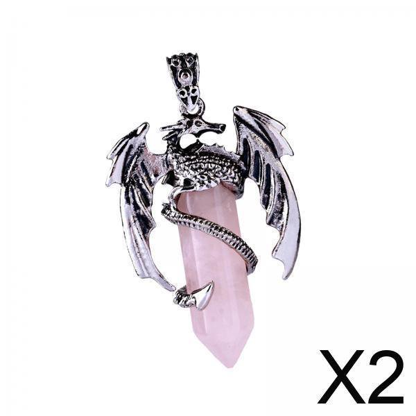 2xCollar Colgante Moda Antiguo Para Compromisos Regalos De Cumpleaños Novia Rosa