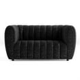 thumbnail image 2 of Furniture of America Totulem Boucle Fabric Channel Tufted Loveseat in Black, 2 of 13