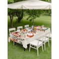 thumbnail image 3 of Outdoor Tablecloth with Umbrella Hole and Zipper, Orange Teal Fall Pumpkins Rectangle Table Cloth 54x80 Inch Waterproof Tablecloth, Weeping Botanical Thanksgiving Picnic Table Cover for Patio Camping, 3 of 7