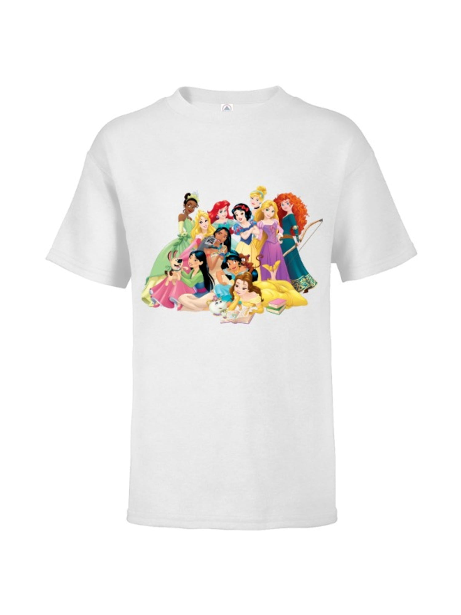 Disney Princess Group Photo Short Sleeve T Shirt For Kids Customized Soft Pink Walmart Com