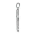 thumbnail image 2 of 14k White Gold Diamond Cross Pendant Necklace for Men and Women Minimalist Religious Jewelry with Beveled Edge and Polished Finish for Everyday Wear or Layering, 2 of 6