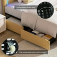 thumbnail image 4 of 4 EVER WINNER Twin Size LED Bed Frame with 2 Drawers, Twin Bed Frame with LED Light and Diamond Headboard, Modern Upholstered Bed Twin Size, Yellow, 4 of 6