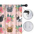 thumbnail image 4 of Blackout Kids Curtains,Pink French Bulldog Flowers Florals Childrens Insulated Curtains Set Of 2,Bedroom Essentials,Toddler Room Decor 52x84in(132x213cm), 4 of 4