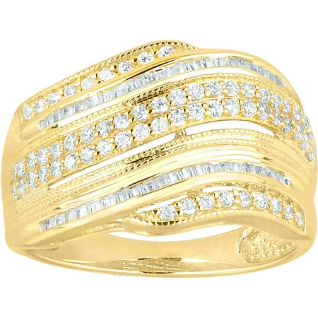 1/2 Carat T.W. Diamond 10kt Yellow Gold Elegant Right-Hand Ring