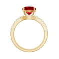 thumbnail image 2 of Rosec Jewels Lab Grown Ruby Wedding Bridal Ring Set - AAAA Grade Certified - Ruby Engagement Ring with Band - with Jewelry Box, 18K Yellow Gold, US 8.50, 2 of 8