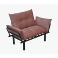 thumbnail image 2 of Pink Metal Futon Love Seat | For Quiet Meditation Corners | High - Strength Metal | Resolves the Need for Peaceful Seating, 2 of 3