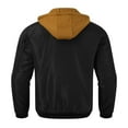 thumbnail image 3 of IYTR Mens Winter Jacket Zipper Hooded Draswtring Patchwork Long Sleeve Jacket Casual Warm Tops Coats with Pocket Black XXL, 3 of 4