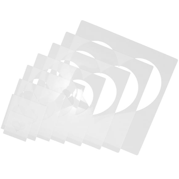 HEALEEP 8Pcs Reusable Template Stencil For Painting White Heart Shaped Wall Design