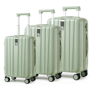 Hanke 20/24/29 Inch Carry On Luggage Sets 3 Piece Hard Shell Suitcases with Spinner Wheels Extra Large TSA Luggage Rolling Suitcase for Travel Nestable Storage(Bamboo Green)