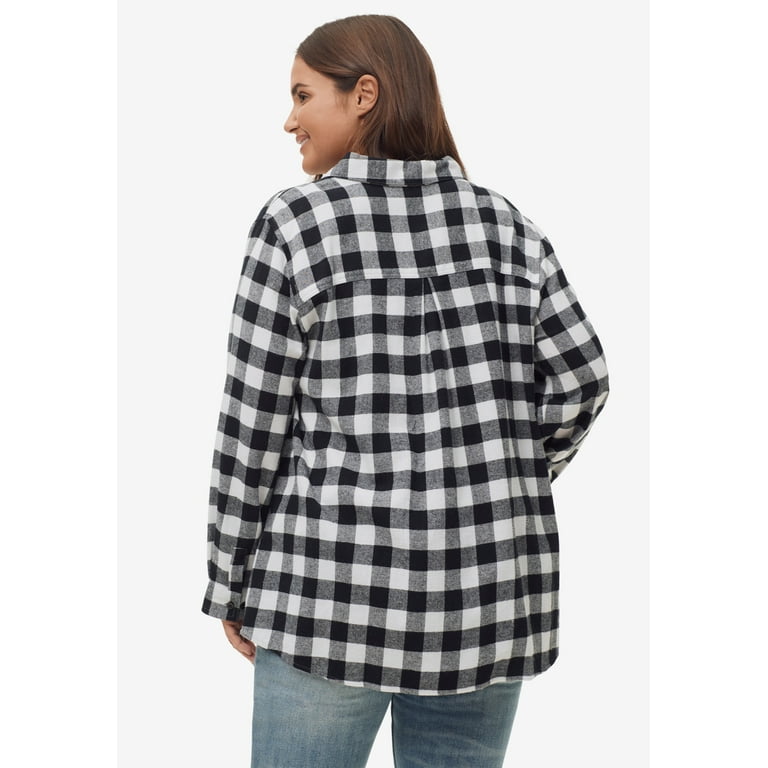 Ellos Women's Plaid Flannel Shirt Shirt - Walmart.com Ellos Women's Plaid Flannel Shirt Shirt - Walmart.com