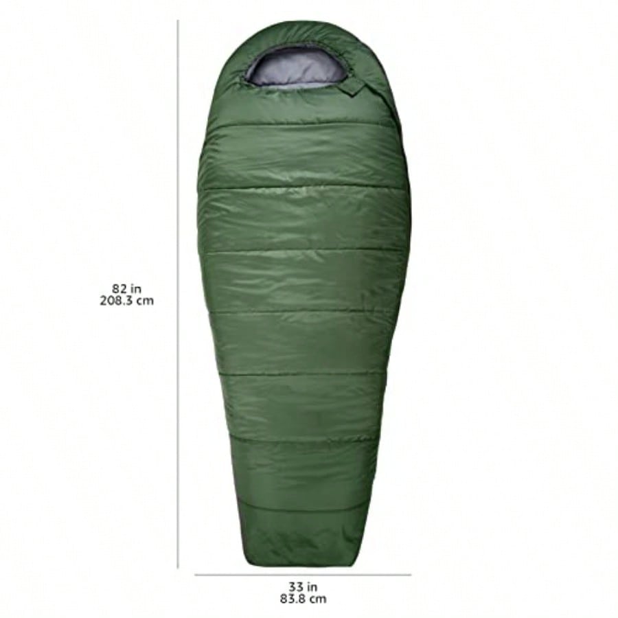 20F Cold Weather Mummy Sleeping Bag 82 Inches X 33 Inches Olive Green