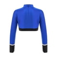 thumbnail image 2 of TiaoBug Kids Girls Sparkle Printed Cheerleading Dance Crop Tops Long Sleeve Tee Shirts Cheer Leader Uniform Dance Costume Blue 10, 2 of 7