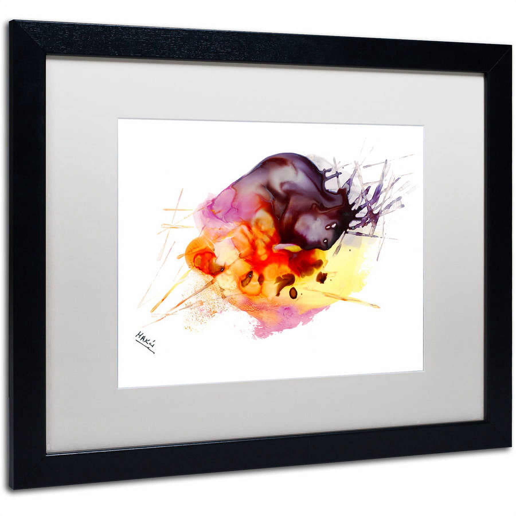 Trademark Fine Art "Abstract 10" Canvas Art by Mako, White Matte, Black Frame