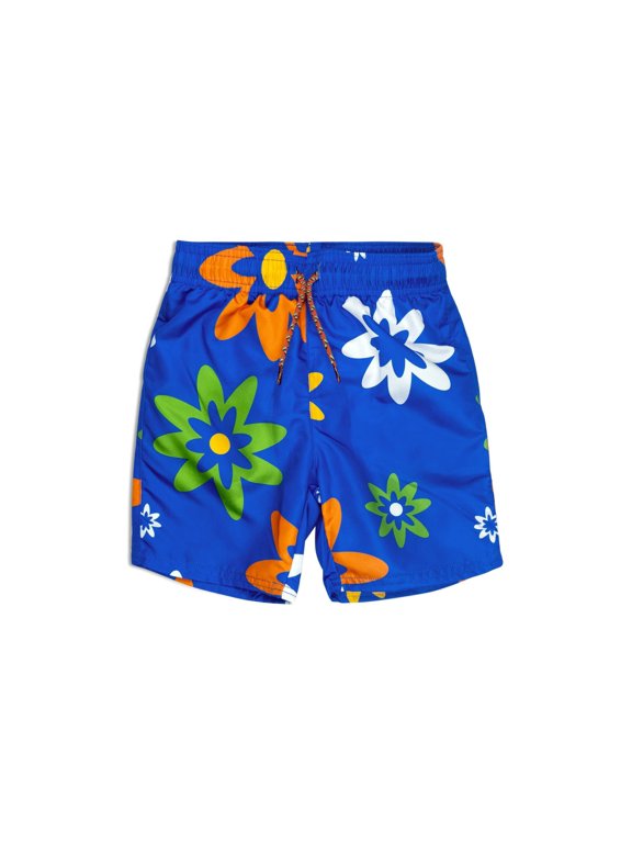 Kids Boy's Mid Length Swim Trunks (Toddler/Little Kids/Big Kids) Botanic Blue 14 Big Kid