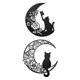 thumbnail image 1 of 2 piezas de decoración de pared de metal con diseño de gato en hierro Estilo A, 1 of 9