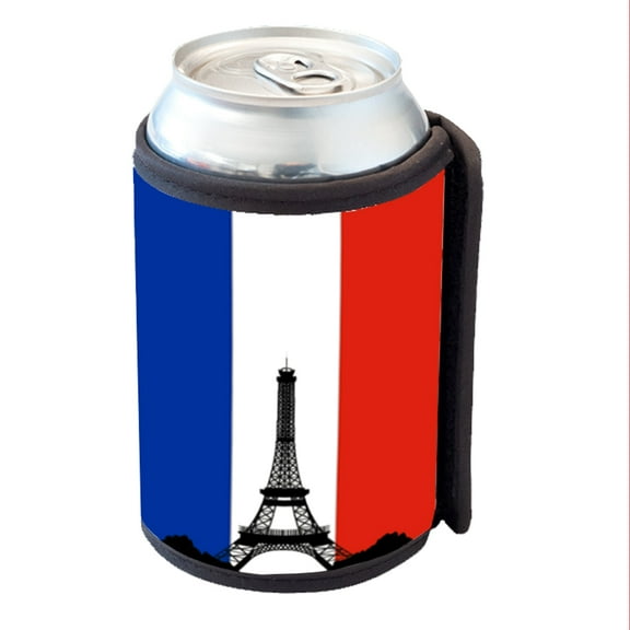 KuzmarK Insulated Drink Can Cooler Hugger - French Eiffel Tower