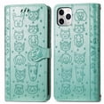 thumbnail image 1 of Funda Cartera FOXDOCK para iPhone 11 Pro , Flip PU con Relieve de Gatos y Perros, Tarjetero y Soporte, 1 of 6