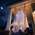thumbnail image 5 of Lighted Swing Ghost Hanging Halloween Decor, Remote Timer LED Mesh Ghost Ornament, Maple Leaf Accent Outdoor Yard Porch Tree Decoration, Weather Resistant Holiday Front Lawn Display Prop, 5 of 6
