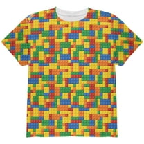 Halloween Building Blocks Costume All Over Youth T Shirt Multi YXL