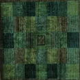 thumbnail image 1 of Ahgly Company Machine Washable Indoor Square Oriental Turquoise Blue Modern Area Rugs, 5' Square, 1 of 4