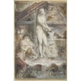 thumbnail image 3 of Gabriel Jacques de Saint-Aubin 13x18 Black Modern Framed Museum Art Print Titled - Allegory on the Death of Voltaire (1778 - 1780), 3 of 5