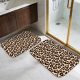 thumbnail image 5 of Brown and Brown Leopard Print Bath Mat Set Of 2,Non-Slip Rug for Bathroom,Kitchen,Bedroom,Entrance, 30x17 and 23.5x15.7 Inches, 5 of 5