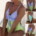 thumbnail image 1 of Neinkie Bow Ruffle Women's One Piece Swimsuit Wrap Tie Side Bathing Suit, 1 of 6