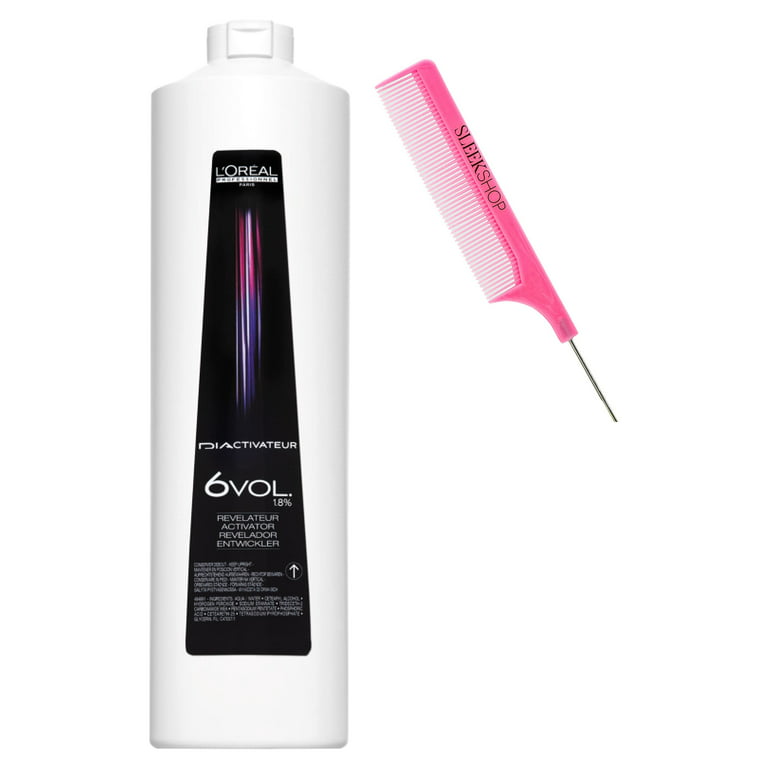 L'oreal DiActivateur - 6 Volume / 1.8% Dia Richesse & Dia Light Developer  Activator Oxidant by LoreaI Hydrogen Peroxide for Hair Color, 33 oz (w/  SLEEKSHOP PINK Comb) Creme Haircolor Dye Activateur 